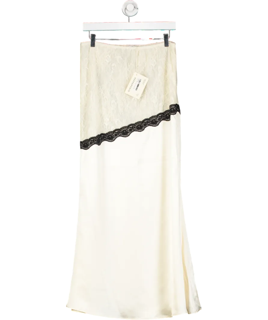 PepperMayo Cream Duet Lace Maxi Skirt UK 8