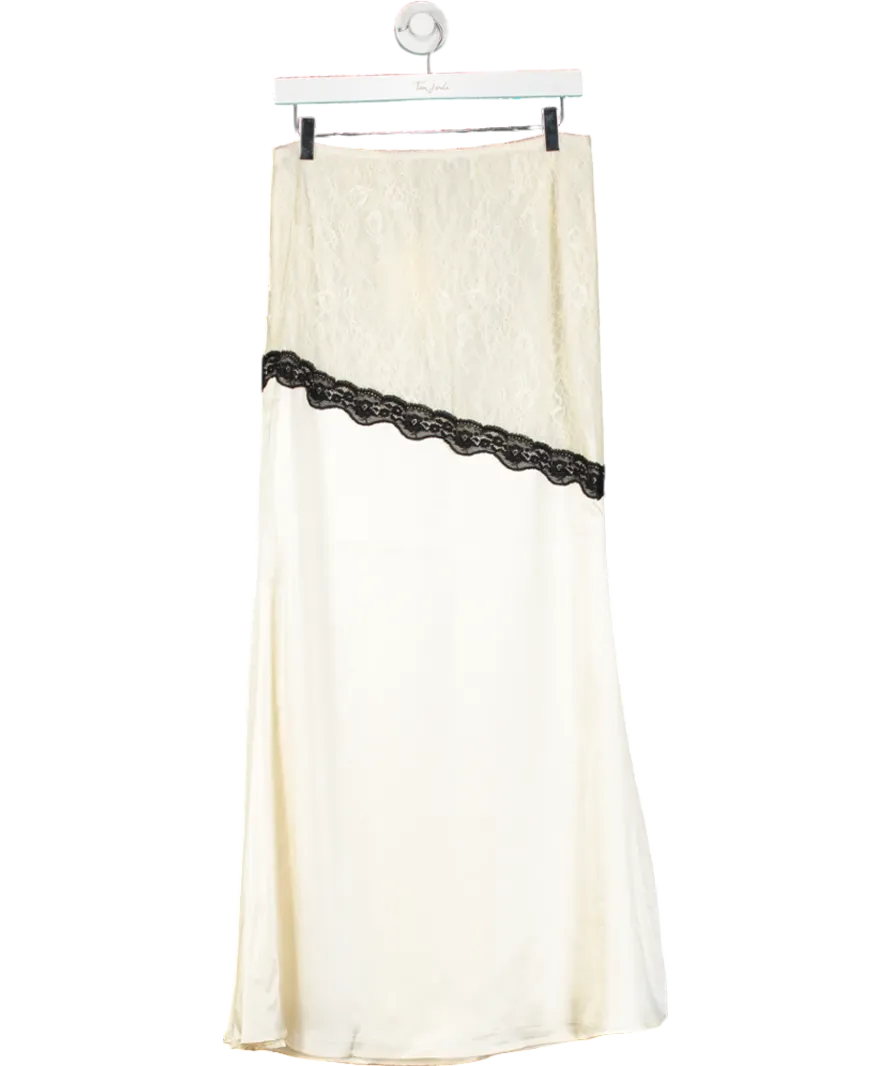 PepperMayo Cream Duet Lace Maxi Skirt UK 8