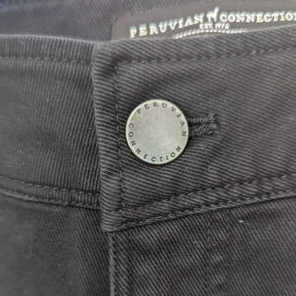 Peruvian Connection Evie Cropped Pants Black Jeans Size 4