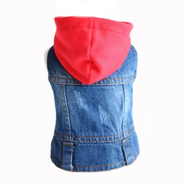 Pet Clothes Dog Denim Jeans Jacket Coat Classic Hoodies
