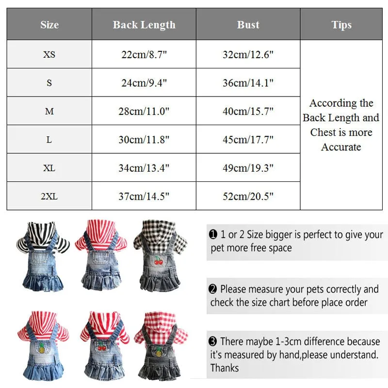 Pet Clothes Dog Denim Jeans Jacket Coat Classic Hoodies