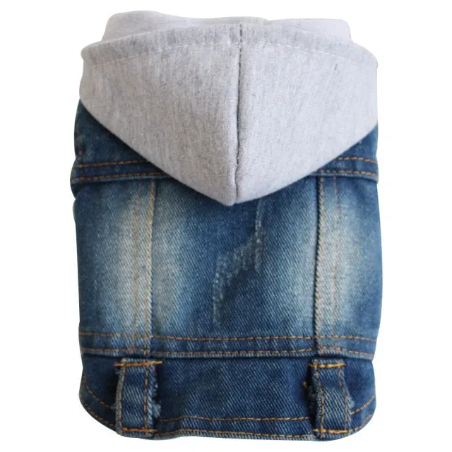 Pet Clothes Dog Denim Jeans Jacket Coat Classic Hoodies