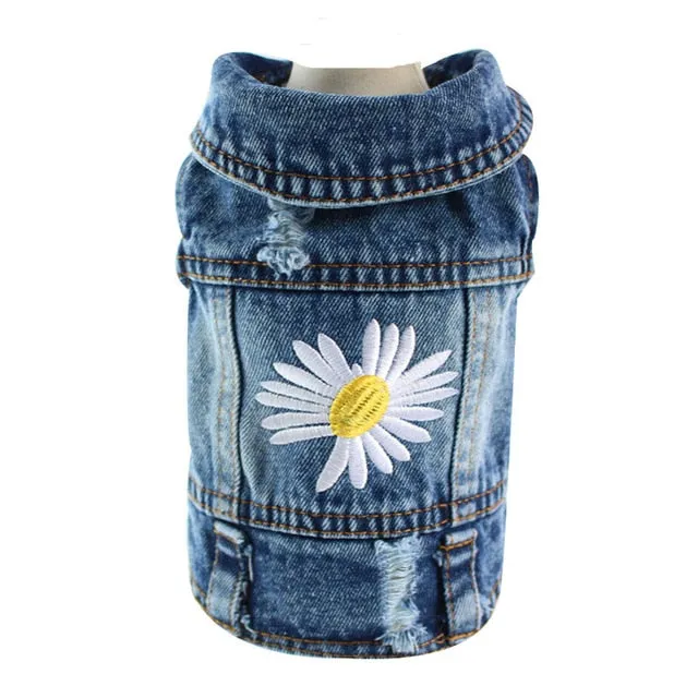 Pet Clothes Dog Denim Jeans Jacket Coat Classic Hoodies