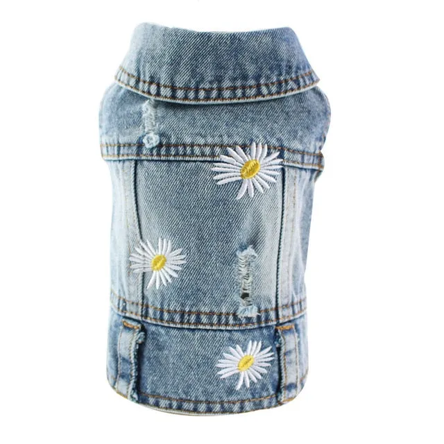 Pet Clothes Dog Denim Jeans Jacket Coat Classic Hoodies