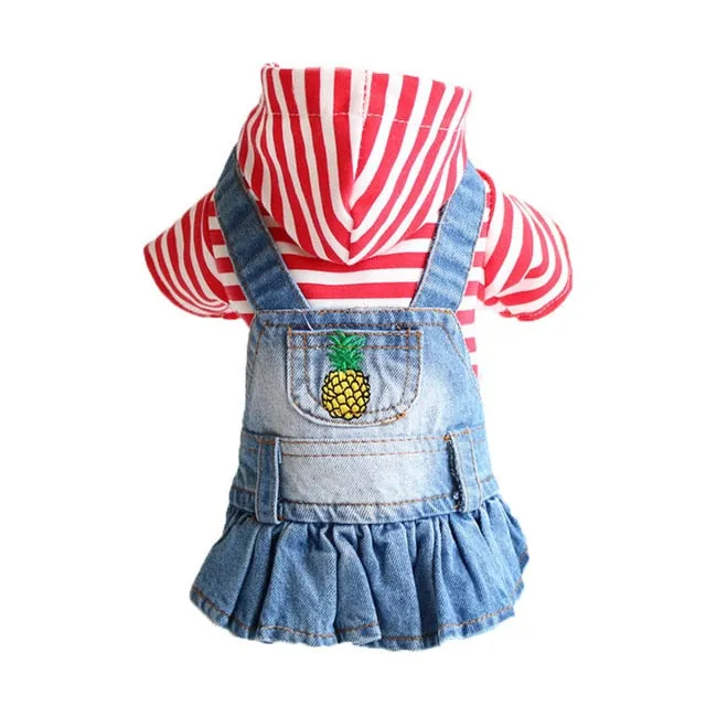 Pet Clothes Dog Denim Jeans Jacket Coat Classic Hoodies