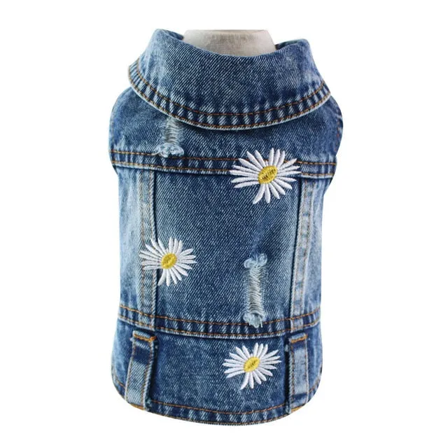 Pet Clothes Dog Denim Jeans Jacket Coat Classic Hoodies
