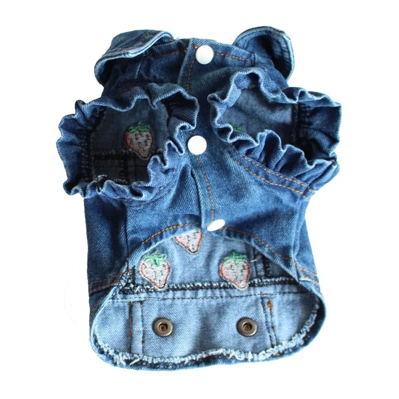 Pet Clothes Dog Denim Jeans Jacket Coat Classic Hoodies