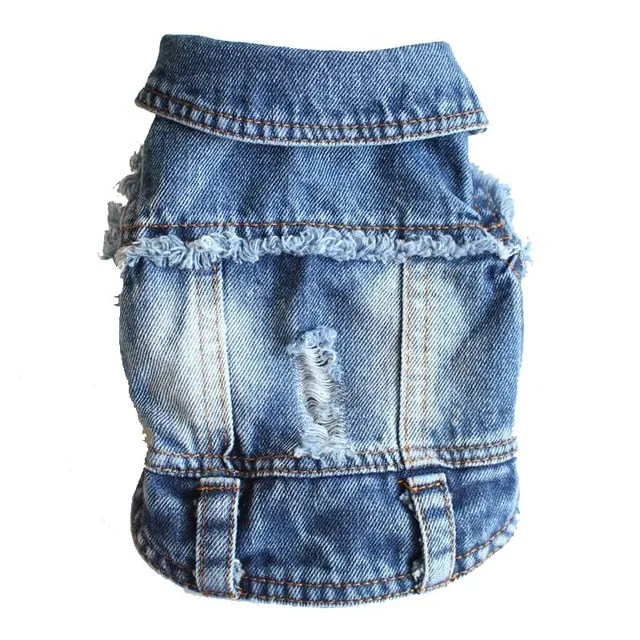 Pet Clothes Dog Denim Jeans Jacket Coat Classic Hoodies