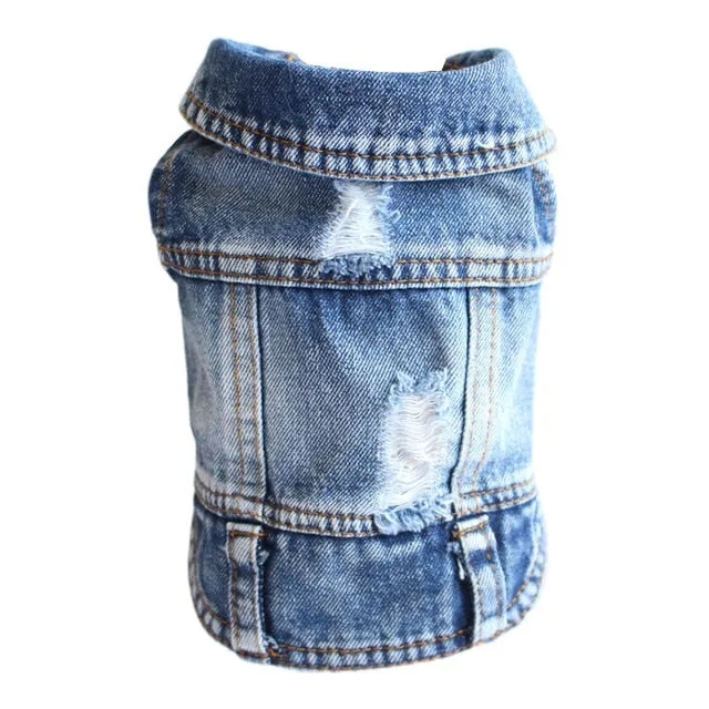 Pet Clothes Dog Denim Jeans Jacket Coat Classic Hoodies
