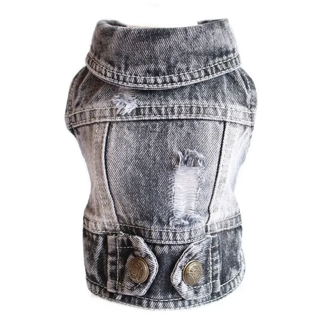 Pet Clothes Dog Denim Jeans Jacket Coat Classic Hoodies