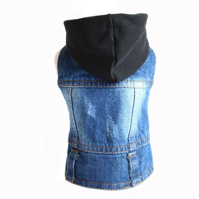 Pet Clothes Dog Denim Jeans Jacket Coat Classic Hoodies