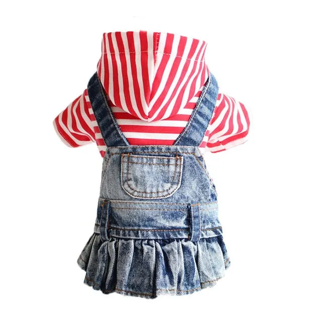 Pet Clothes Dog Denim Jeans Jacket Coat Classic Hoodies