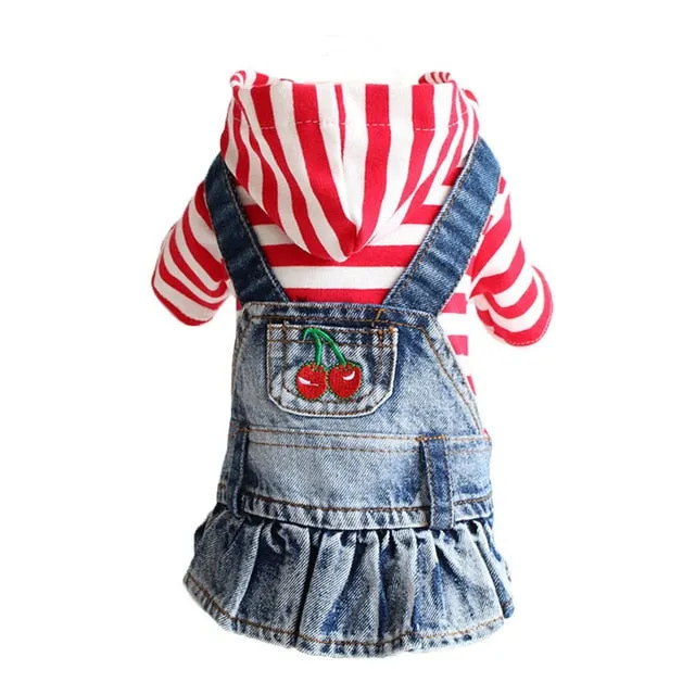 Pet Clothes Dog Denim Jeans Jacket Coat Classic Hoodies