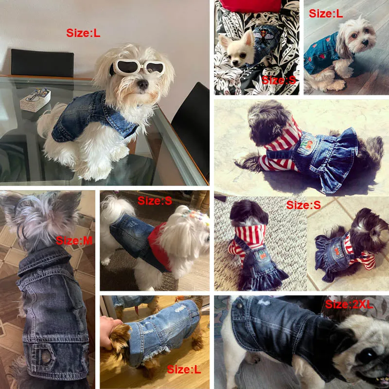 Pet Clothes Dog Denim Jeans Jacket Coat Classic Hoodies