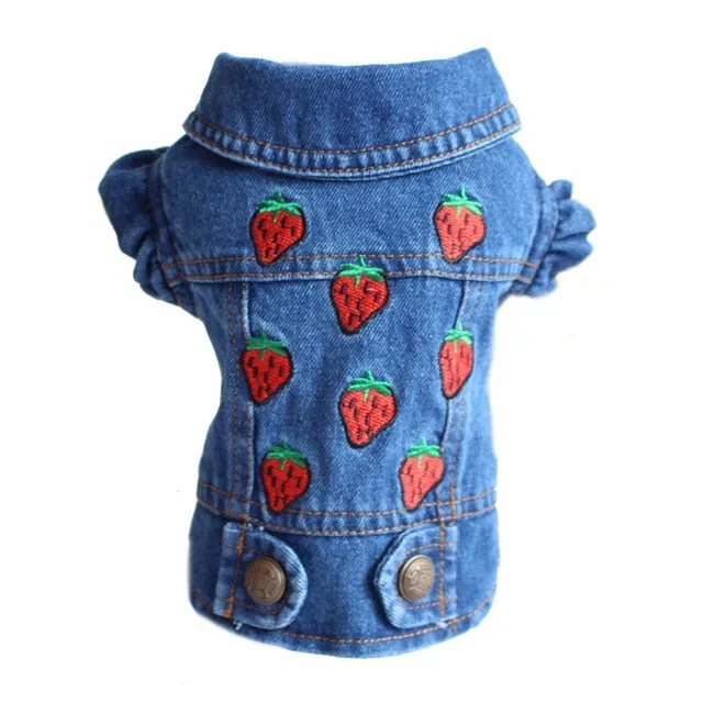 Pet Clothes Dog Denim Jeans Jacket Coat Classic Hoodies