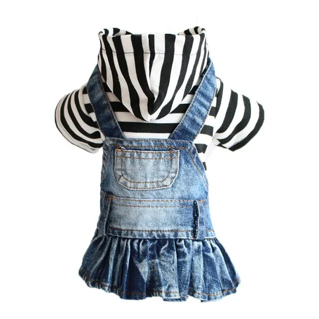 Pet Clothes Dog Denim Jeans Jacket Coat Classic Hoodies