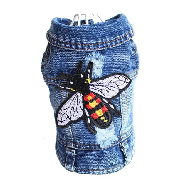 Pet Clothes Dog Denim Jeans Jacket Coat Classic Hoodies