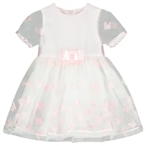 Pink Embroidered Butterfly Chiffon Dress