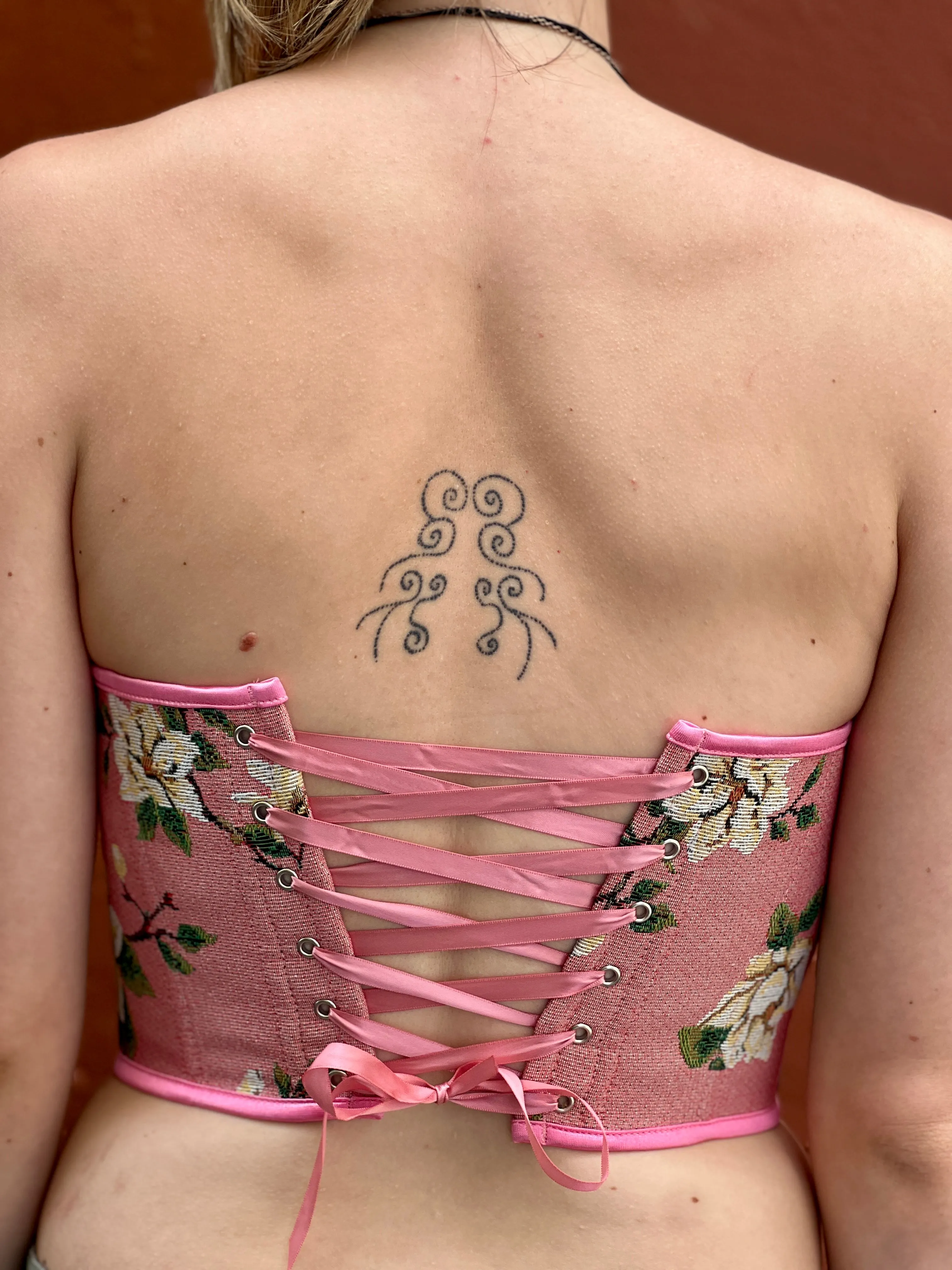Pink Floral Renaissance Bustier