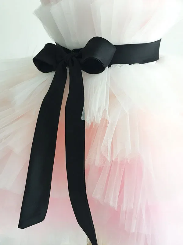 Pink Satin Fabric Sleeveless Short Princess Kids Party Dresses