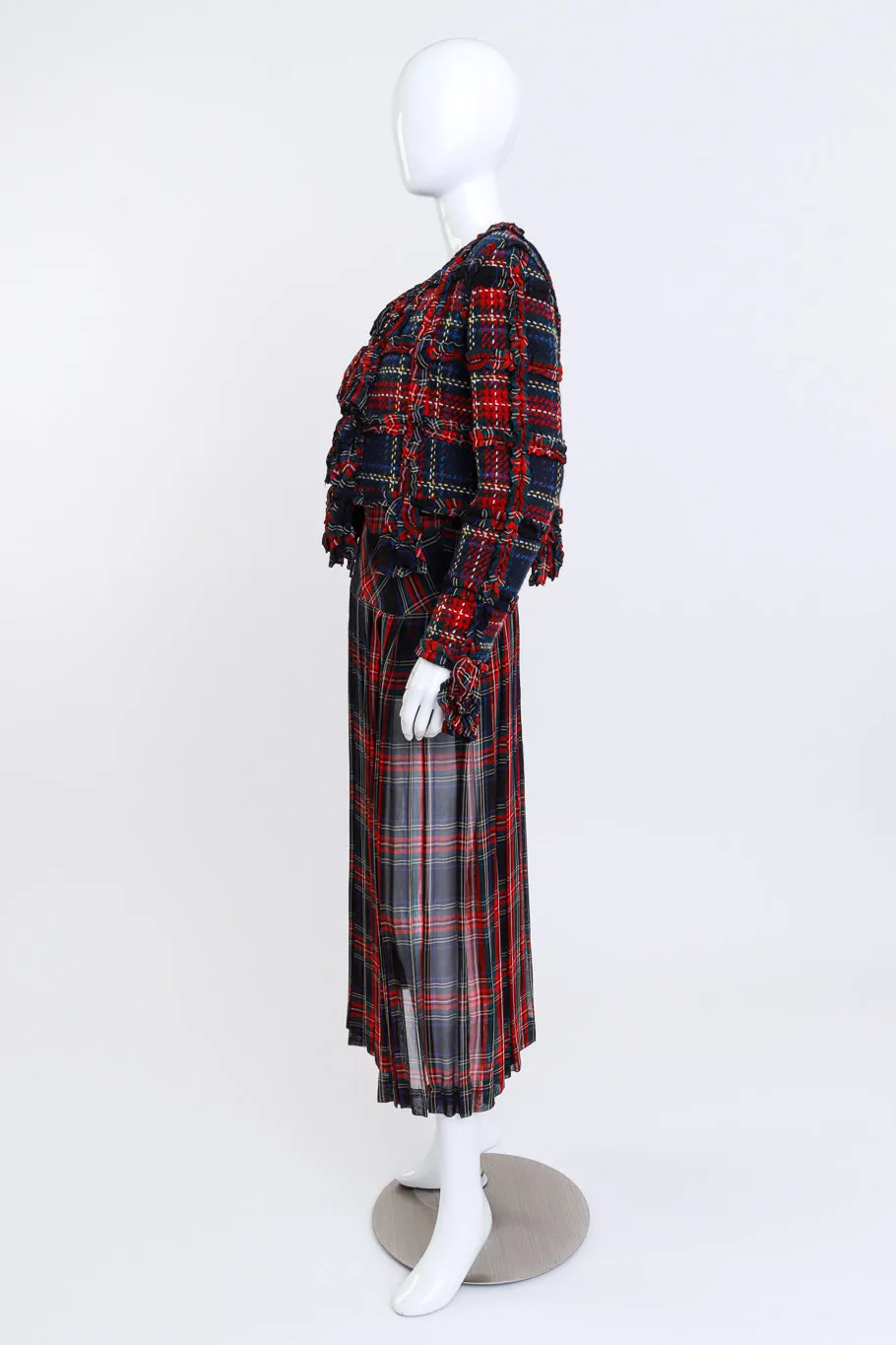 Plaid & Ruffle Deconstructed Skirt Set