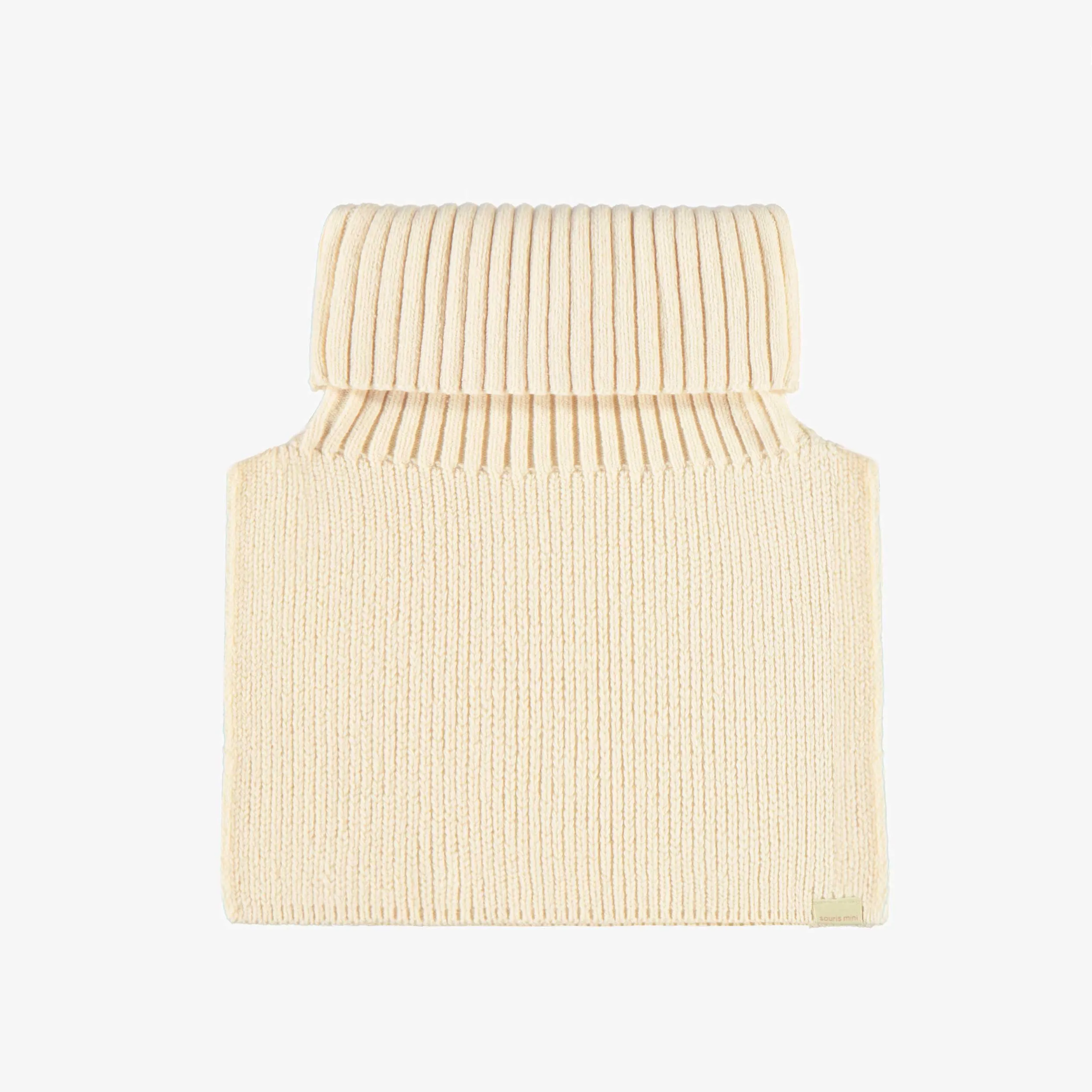 Plastron crème en tricot, enfant || Cream knitted plastron, child