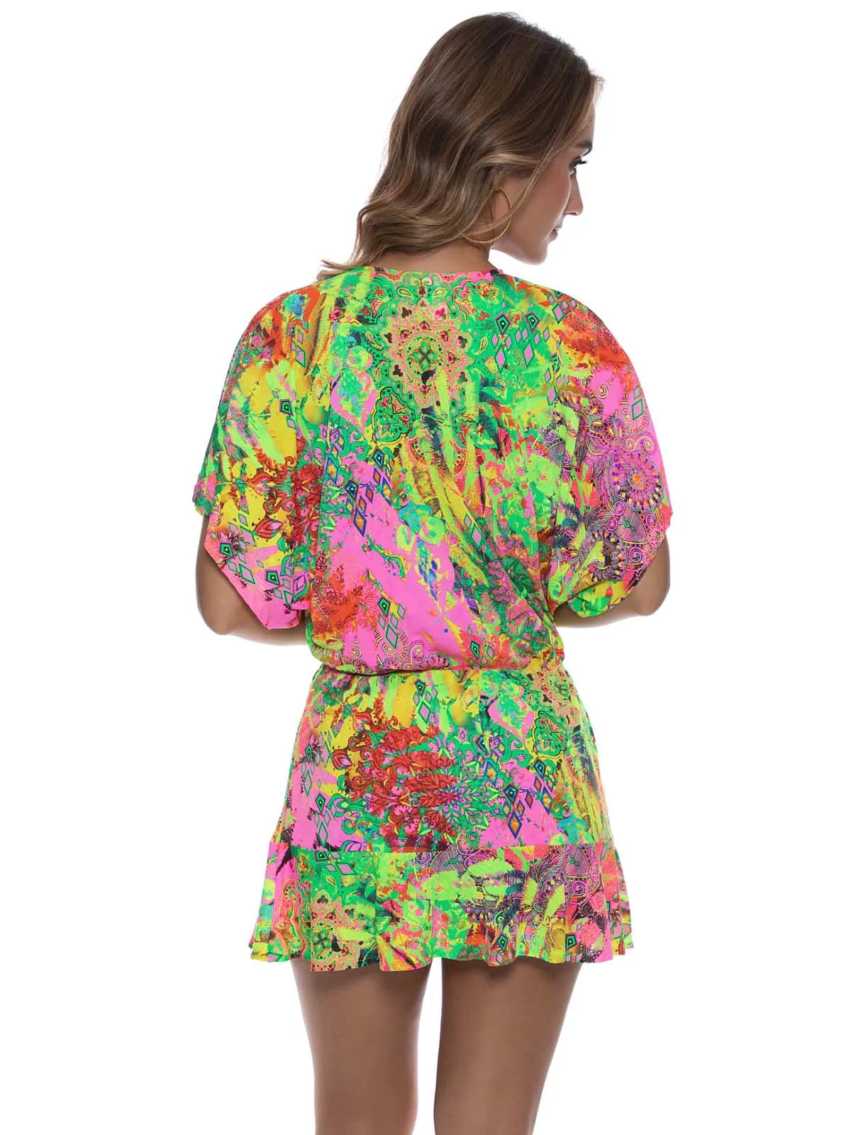 Playera V Neck Ruffle Dress