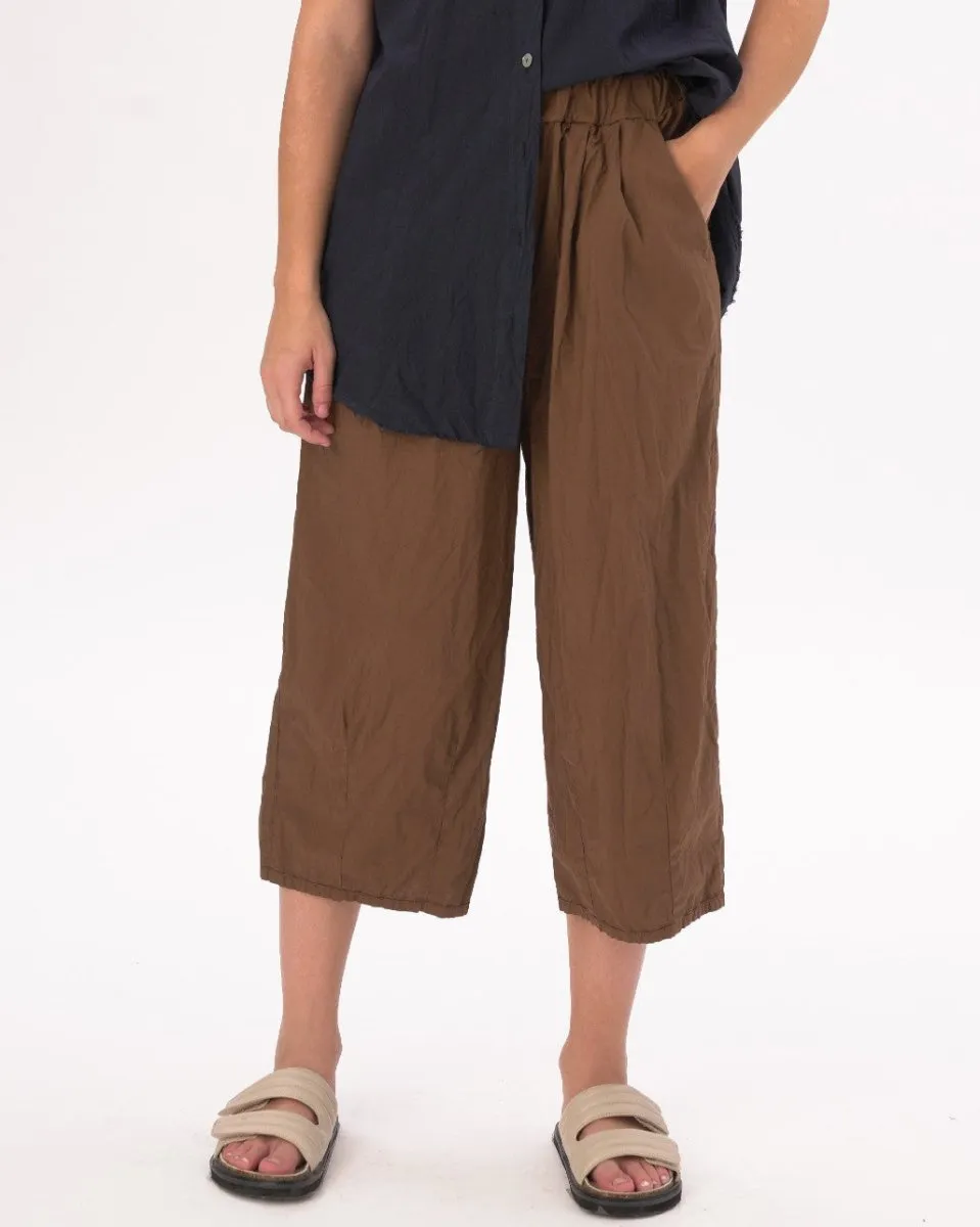 Pleated Elastic Organic Cotton Shorts