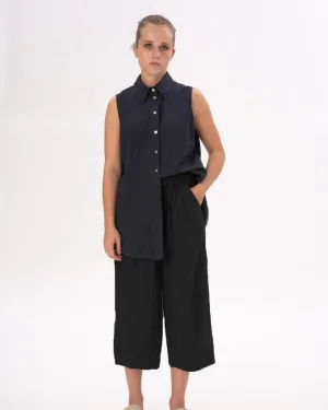 Pleated Elastic Organic Cotton Shorts