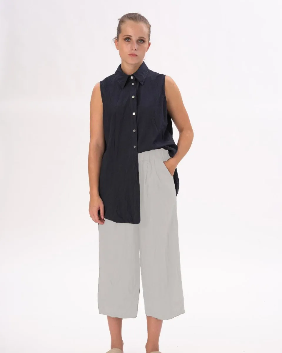 Pleated Elastic Organic Cotton Shorts