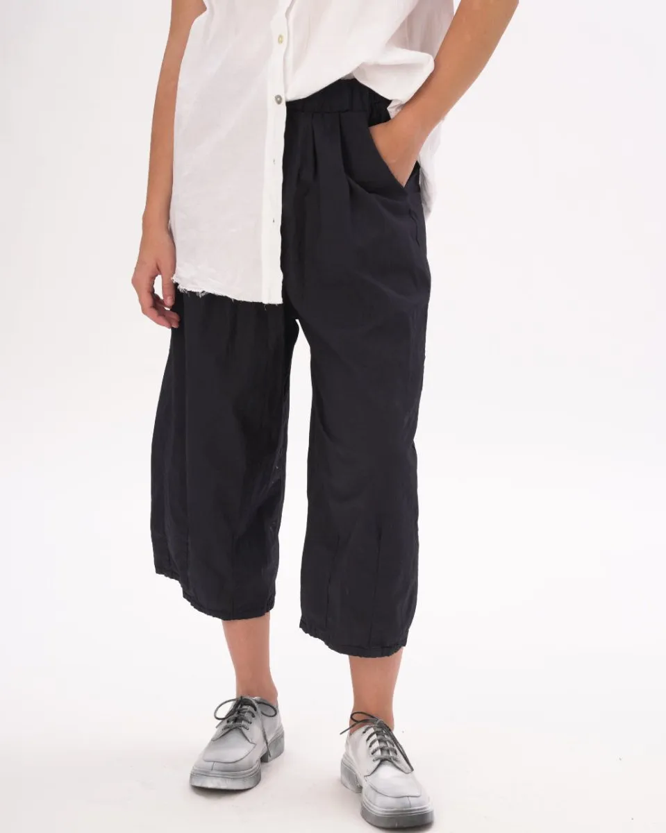 Pleated Elastic Organic Cotton Shorts