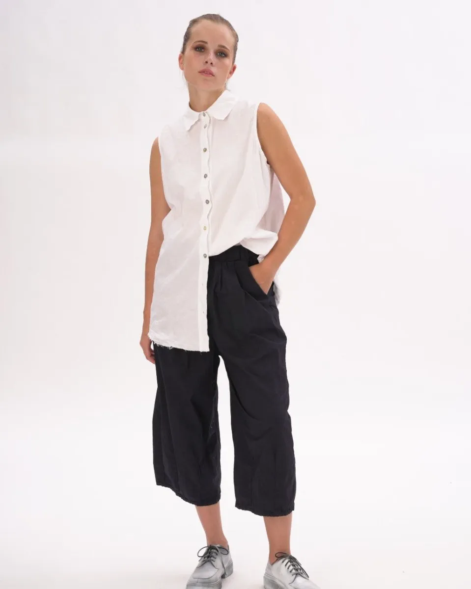 Pleated Elastic Organic Cotton Shorts