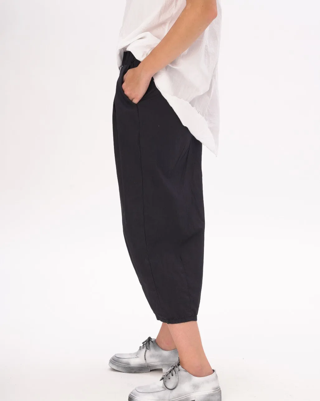 Pleated Elastic Organic Cotton Shorts