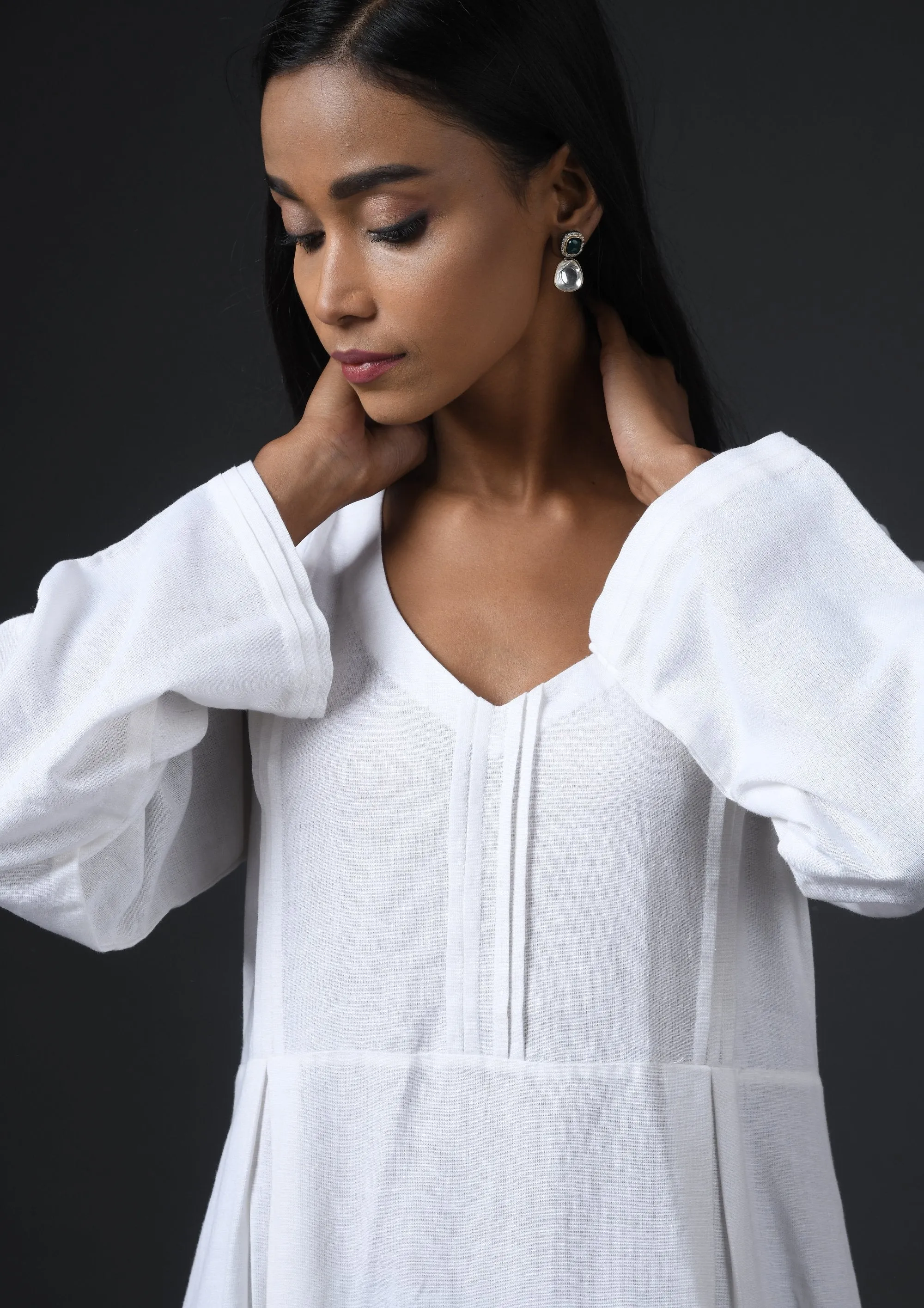 PLEATED YOKE KURTA