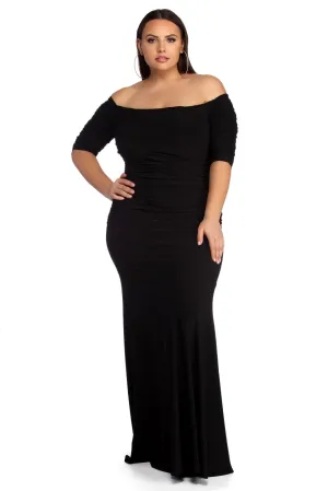 Plus Stella Stylish Formal Ruched Dress