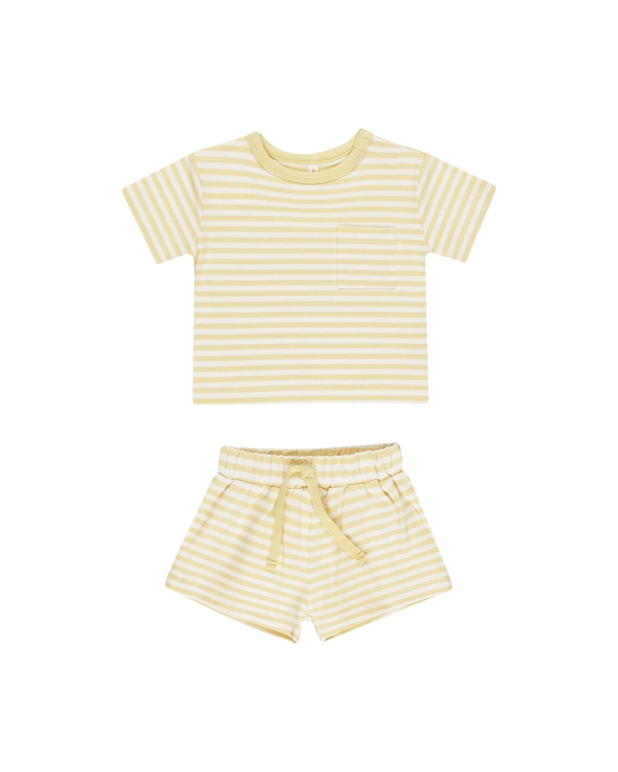 Pocket Tee   Short Set I Yellow