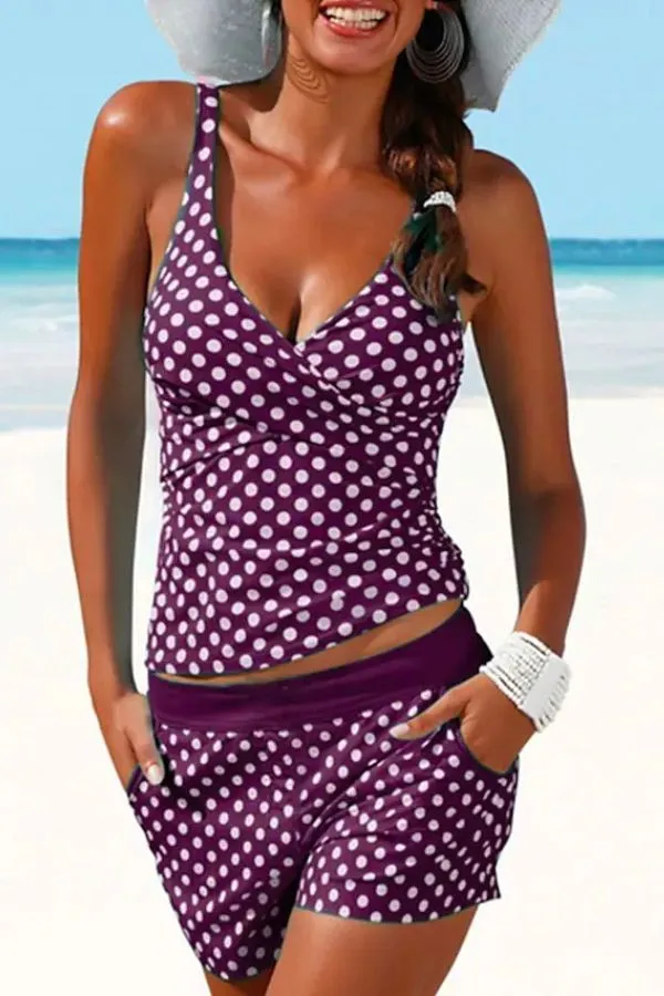 Polka Dot Push Up Tankini