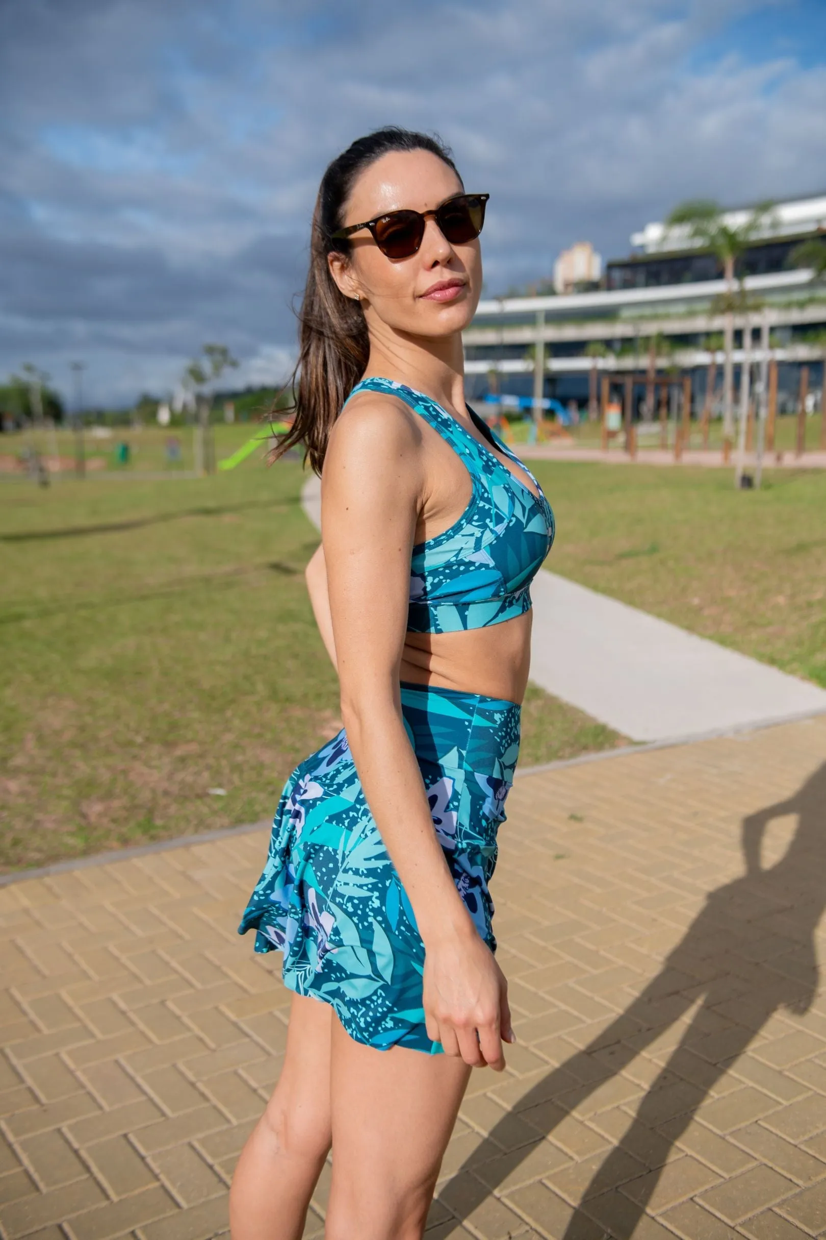 (Pre-Order) High Waist Saskia Skort - Evergreen