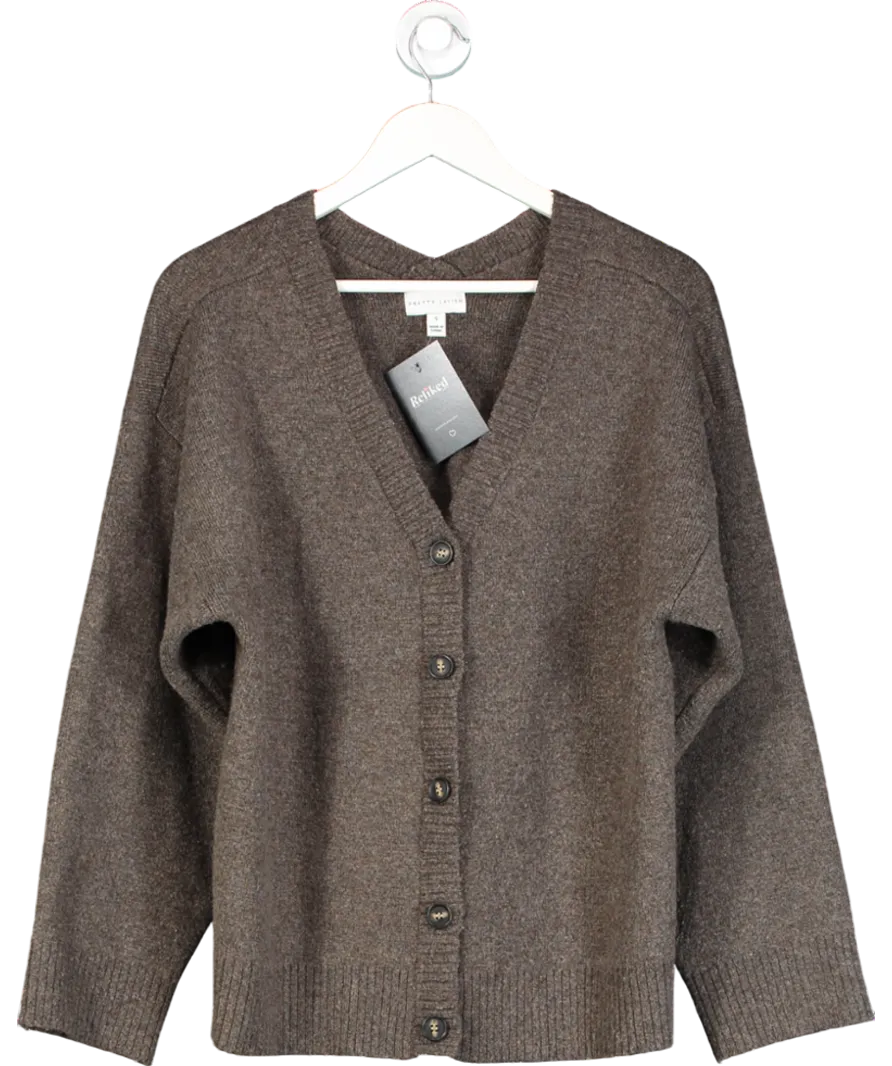 PRETTY LAVISH Brown Makai Oversized Cardigan UK S