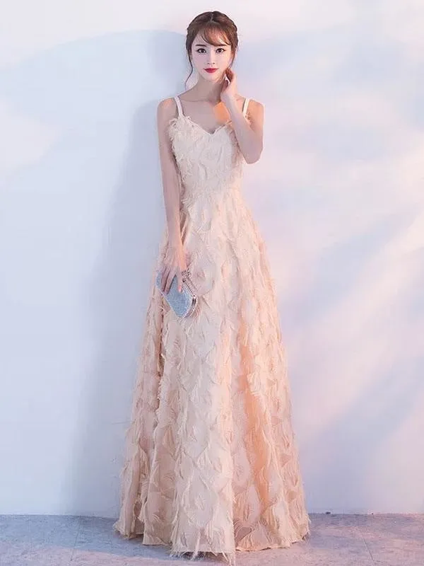Prom Dresses Blush Pink Long Halter Feathers Sleeveless Floor Length Graduation Dress Wedding Guest Dress