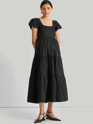 Puff Sleeve Tiered Maxi Dress
