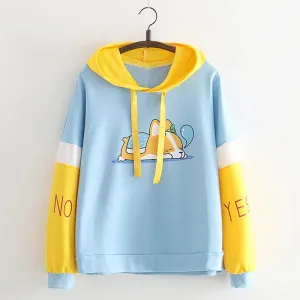 PUPPY PRINT COLOR BLOCK HOODIE UB2671