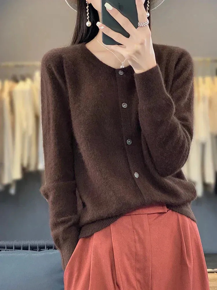 Pure Mink Cashmere Cardigan – Luxurious Warmth and Timeless Style
