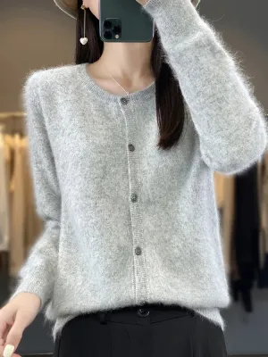 Pure Mink Cashmere Cardigan – Luxurious Warmth and Timeless Style
