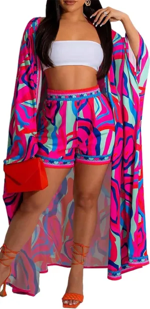 QegarTop 2 piece Sets for Women Summer Vacation Outfits Cruise Beach Resort Wear Shorts set with Pockets M