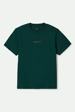 Quality Embroidered Heavyweight S/S Standard T-Shirt - Deep Emerald Classic Wash