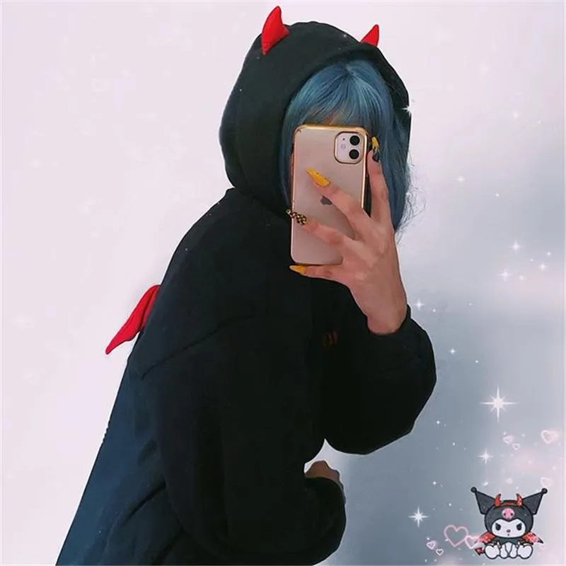 "DEVIL" BLACK HOODIE K080104