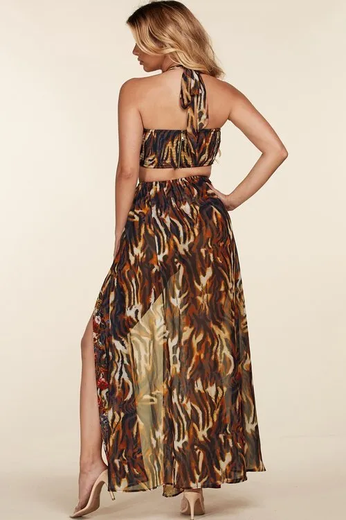 "LOS CABOS" TIGRESS PRINT MONOKINI DRESS