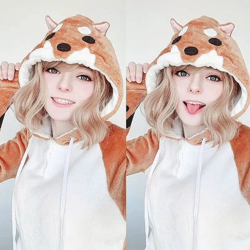 "SHIBA INU / HUSKY DOG CARTOON" HOODIE N081104