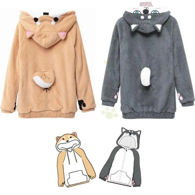 "SHIBA INU / HUSKY DOG CARTOON" HOODIE N081104